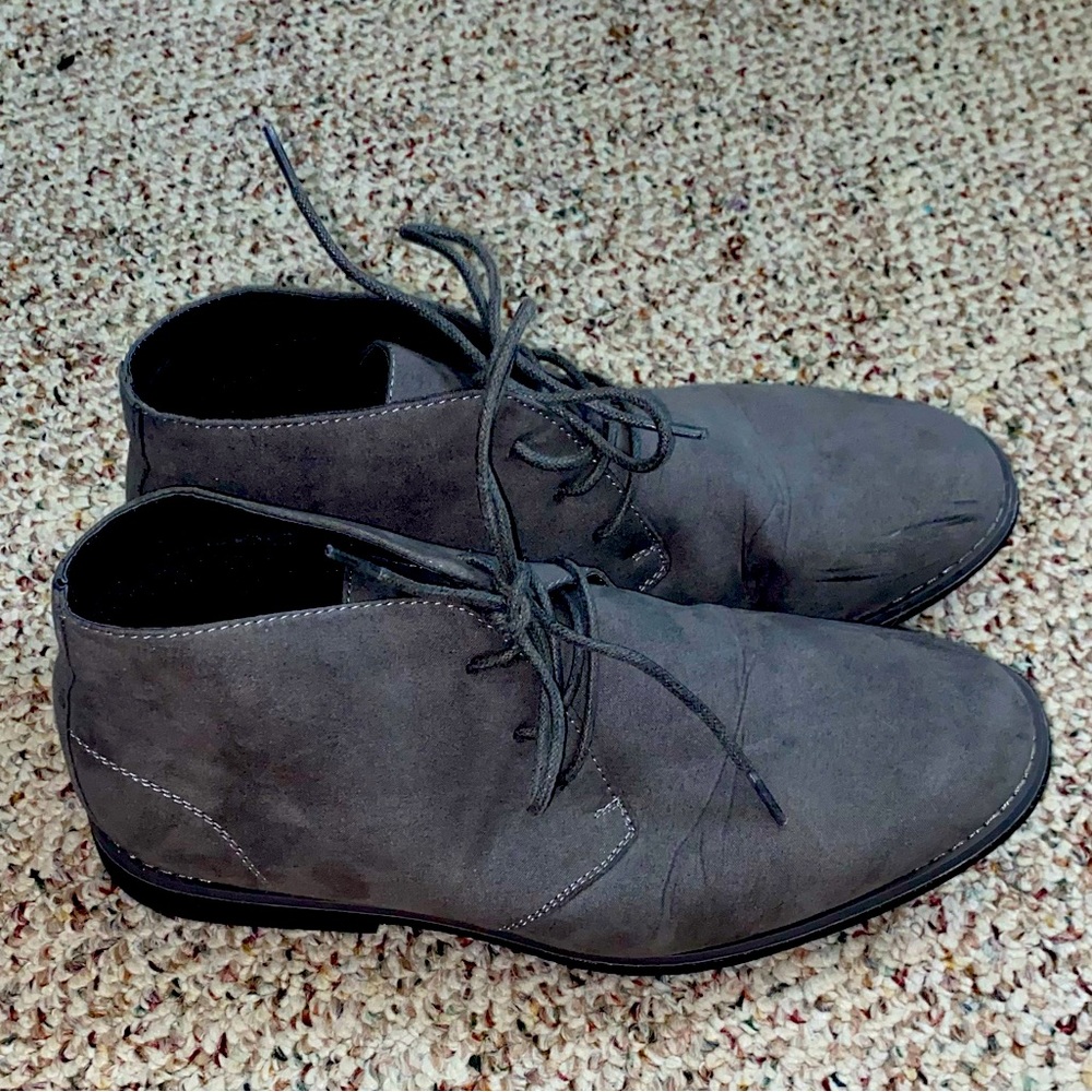 London Fog Grey Suede Dress Shoes